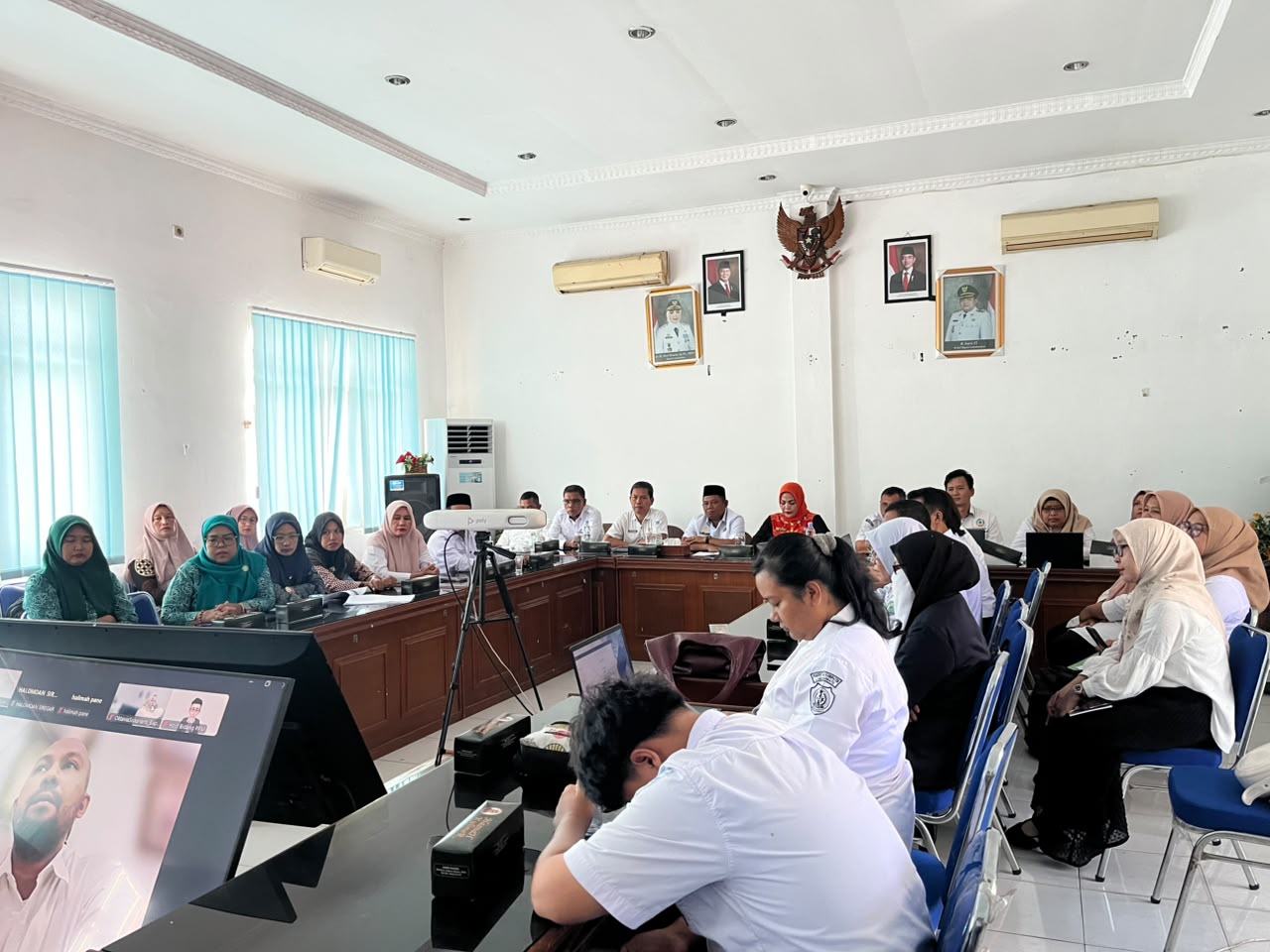 Rapat  Penilaian Desa Berkinerja Baik dalam Penanganan Stunting Desa, Wakil Bupati dan Ketua TP PKK Buka Rapat Koordinasi di Bappeda Kabupaten Labuhanbatu