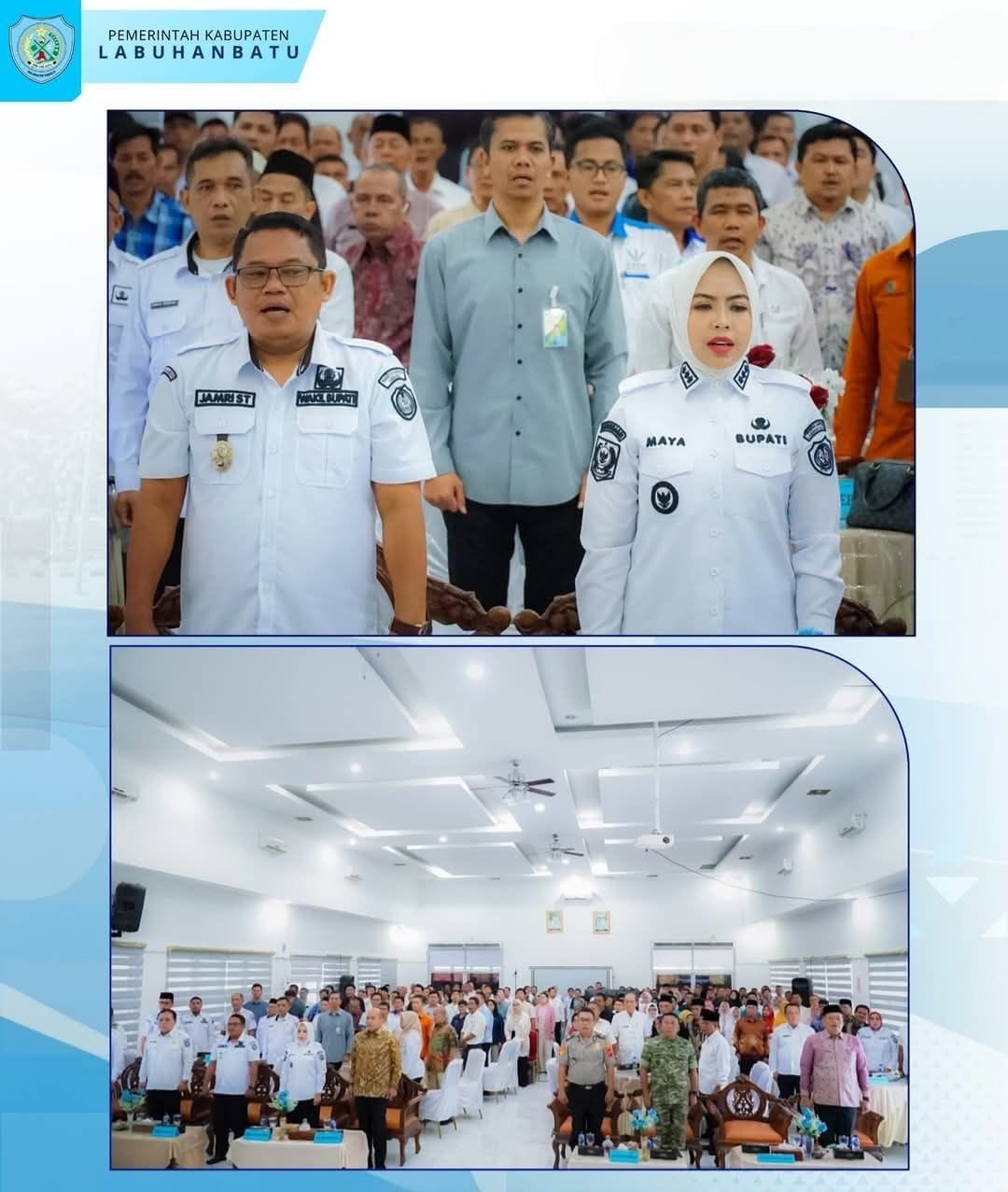 Menyanyikan Lagu Kebangsaan Indonesia Raya Pembukaan Musrenbang RKPD Kabupaten Labuhanbatu Tahun 2027